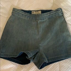 Free People blue high wasted shorts